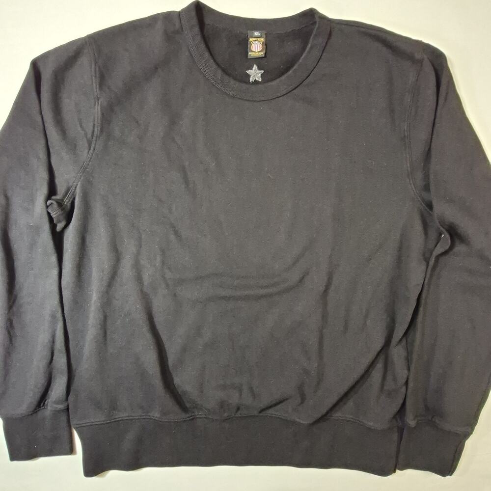 Brave Star Heavy Fleece Black Sweatshirt Mens XL Cotton USA Made New With Defect